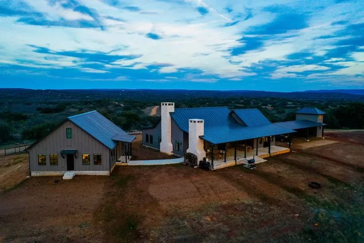 East Texas home and countryside at dusk